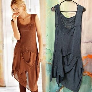 Peruvian Connection Camden Knit Drape Dress in Teal Size: M